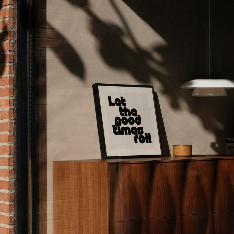 Let The Good Times Roll print on a gallery wall